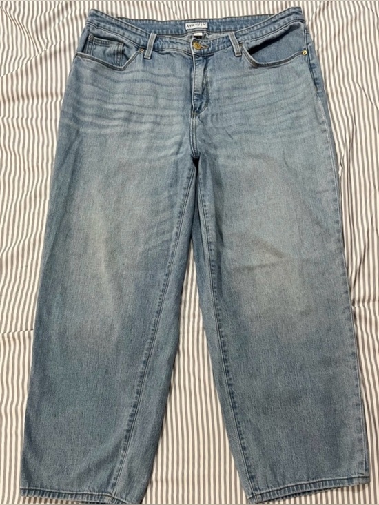 Ava & Viv Denim - High Rise Boyfriend Denim Jeans - Faded Light Blue Wash - 16W